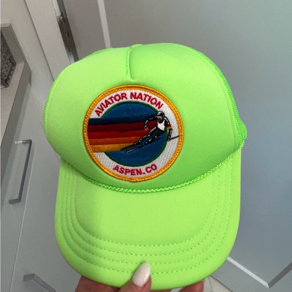 Aviator Nation Bright Green Aspen Baseball Cap Hat Trucker